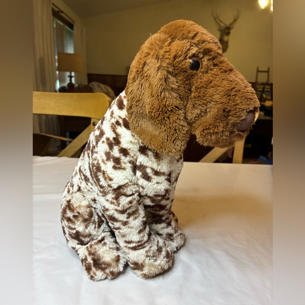 Jaag Pointer Dog Plush 16” Brown Spotted Brindle Realistic Stuffed Animal Puppy
